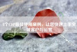 8个CDP最佳使用案例，让您快速上手全域客户与运营