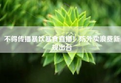 不得传播暴饮暴食直播！防外卖浪费新规出台