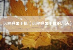 远程登录手机（远程登录手机的方法）