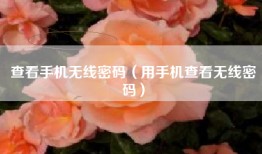 查看手机无线密码（用手机查看无线密码）