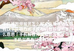 手机被暂停服务怎么解决恢复手机欠费有以下几种方式手机号码暂停服务是什么意思「手机被暂停服务怎么解决恢复手机欠费有以下几种方式」