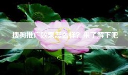 搜狗推广效果怎么样？来了解下吧