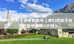 梦幻西游手游手机账号（梦幻西游手游手机账号换绑24小时）