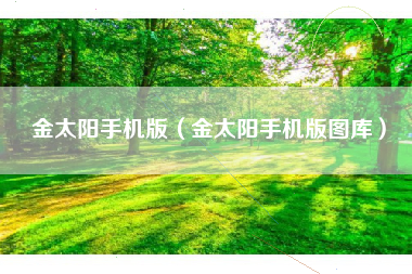 金太阳手机版（金太阳手机版图库）
