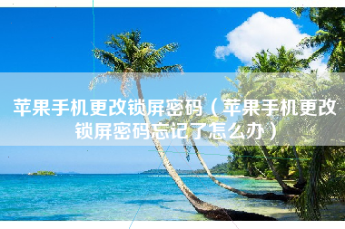 苹果手机更改锁屏密码（苹果手机更改锁屏密码忘记了怎么办）